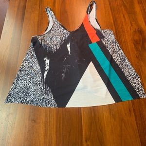 Zara W&B collection linen open side tank top